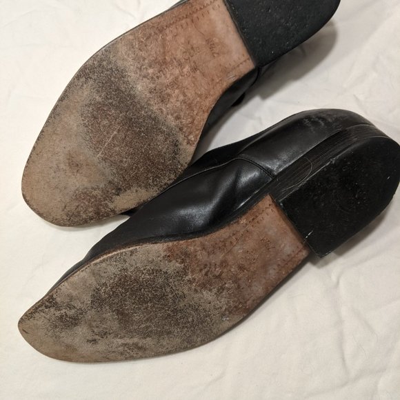 SOLD- Vintage Black & White Leather Loafers - Picture 7 of 14